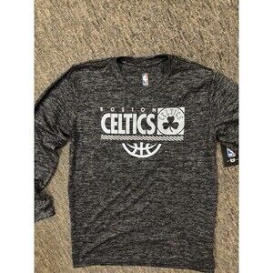 NWT NBA Celtic Gray/Black White Accents Long Sleeve Youth XL (18-20) Basketball